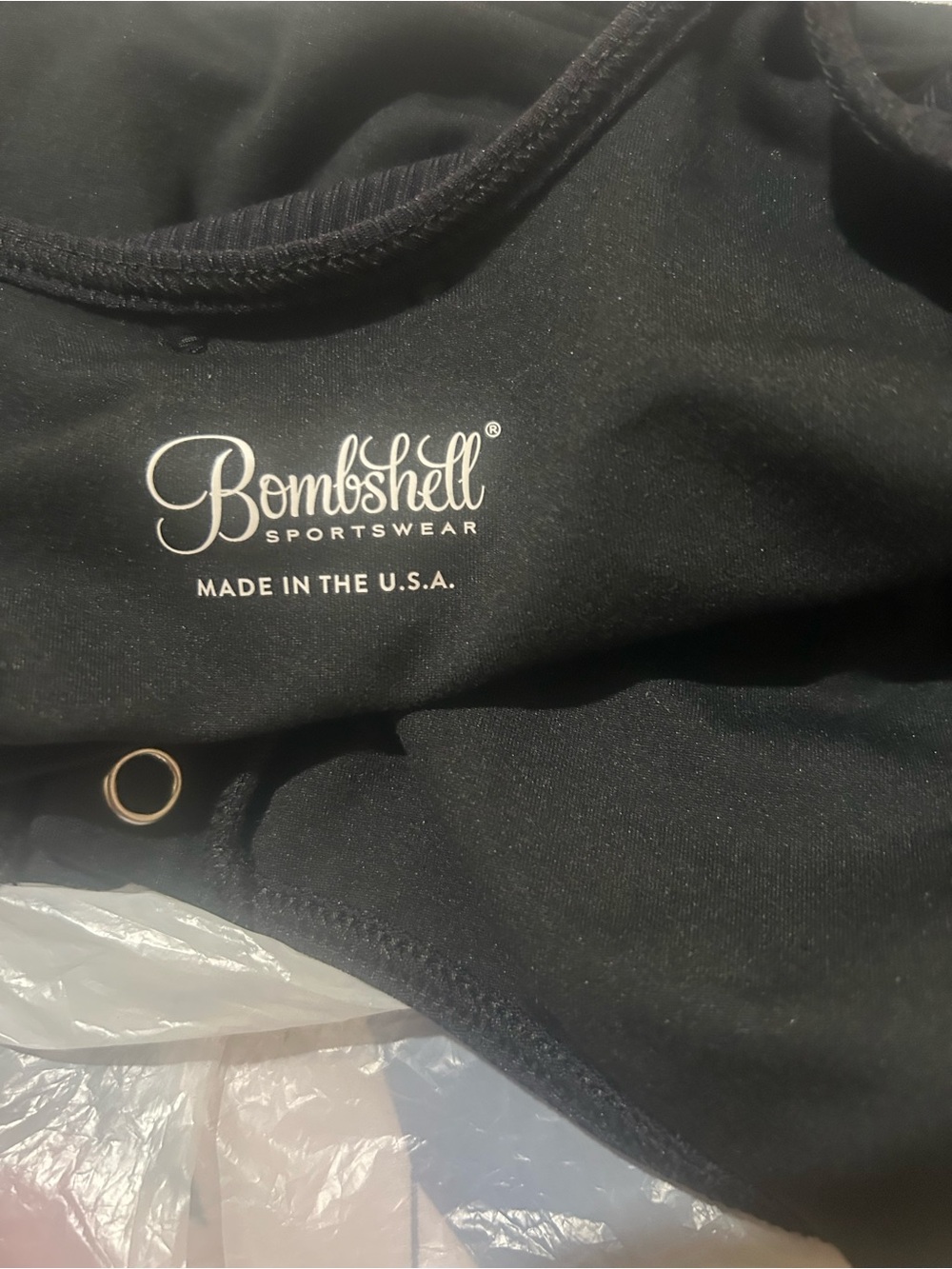 Bombshell Sportswear Black Tie-Front Crop Tank - Picture 2 of 5